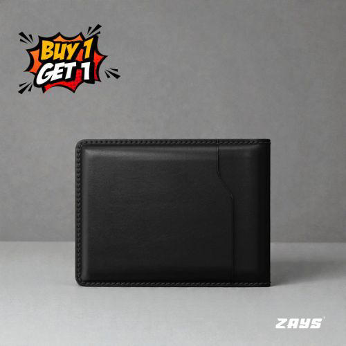 Zays Special Buy1 Get1 Offer - Premium Leather Belt and Wallet - Huge Savings on Quality Leather Accessories (ZSW101-ZMB101-Black)