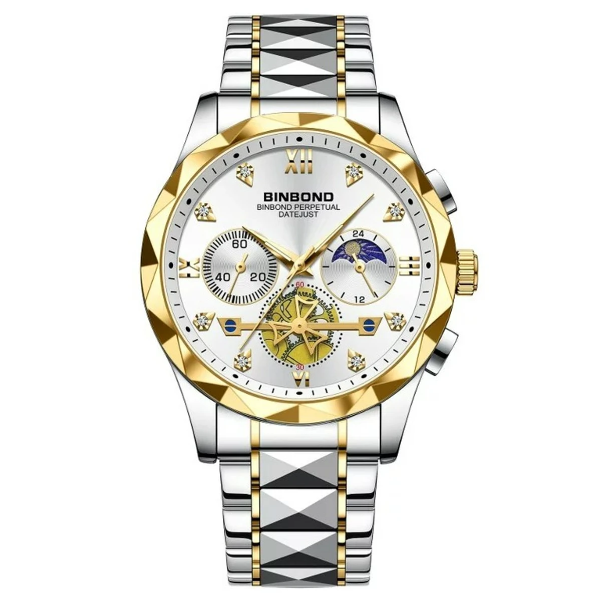 BINBOND B1236 Brand Fashion Tourbillon Dial Quartz Watches Men’s Luxury Stainless Steel