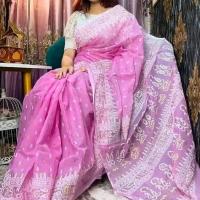 Half Silk Handprited Sarees