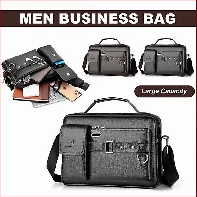 Men's Pu Leather Shoulder Bag (Black shape)