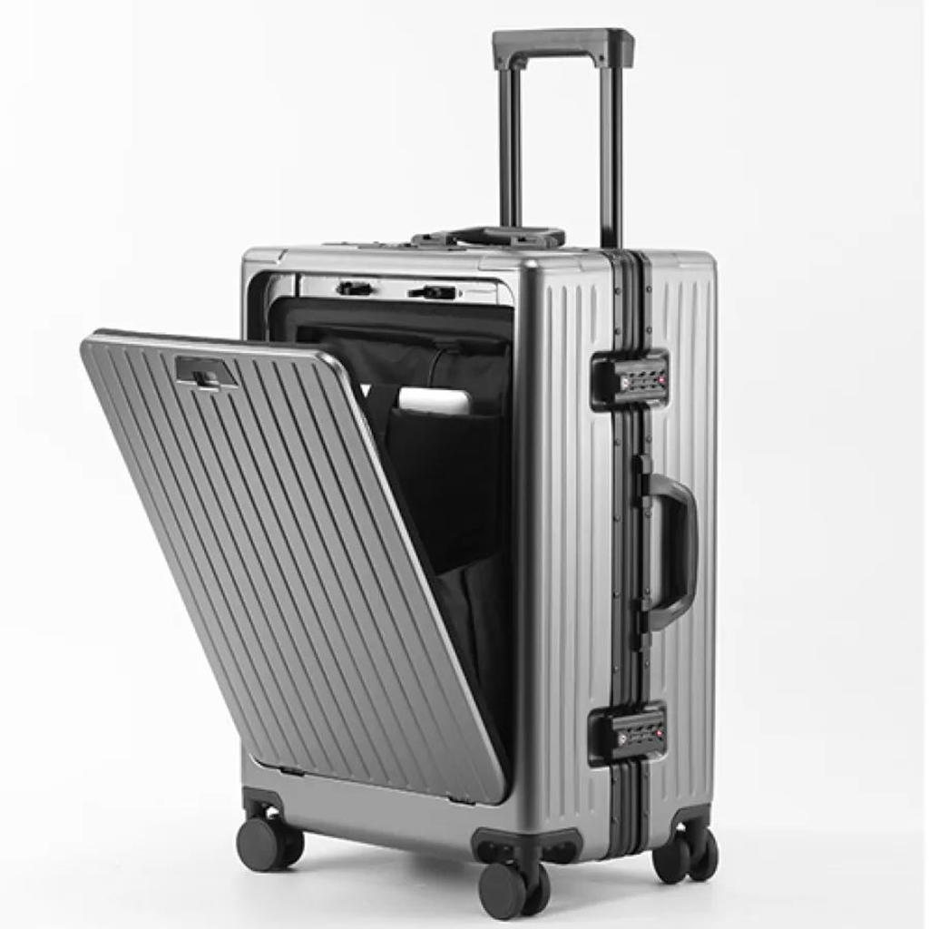 Nan Xiang 007 20 Inch Expandable Large Capacity Handle Spinner TSA Lock Laptop Travel Trolley Suitcase Luggage - Silver Grey
