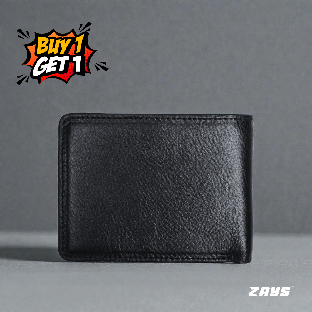 Zays Special Buy1 Get1 Offer - Premium Leather Belt and Wallet - Huge Savings on Quality Leather Accessories (ZSW106-ZMB101-Black)