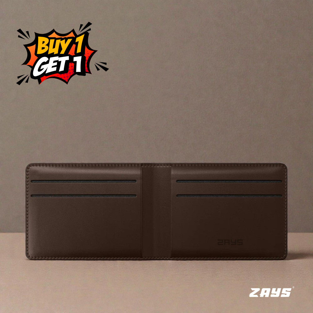 Zays Special Buy1 Get1 Offer - Premium Leather Belt and Wallet - Huge Savings on Quality Leather Accessories (ZSW102-ZMB102-Chocolate)