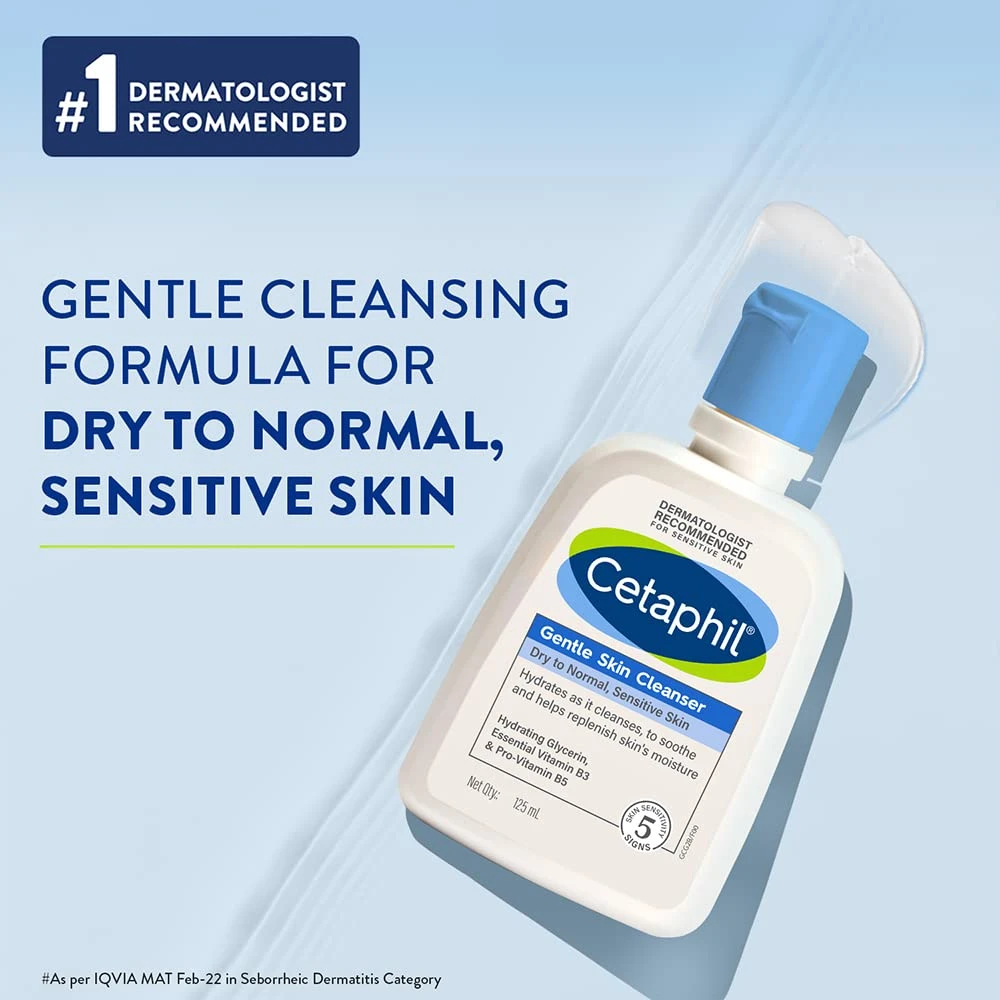 Cetaphil Face Wash Gentle Skin Cleanser for Dry to Normal Skin 125ml (International)