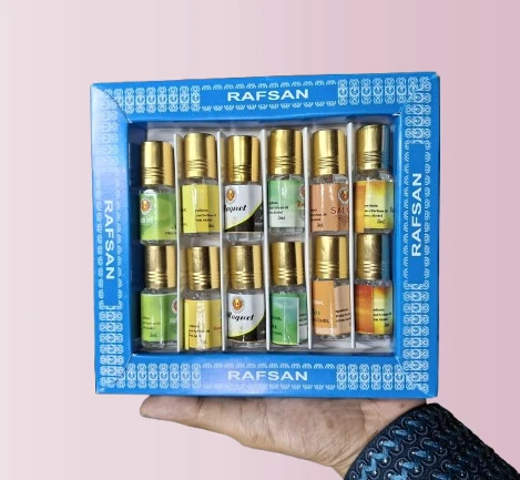 12 pieces halal attar/12 pcs Attar Combo Pack/perfume Ator /Ayna Ator-(3ml each bottle) (MAGNET,KACHA BELI,SHAHI DARBAR,BOKUL FUL,ROJONI GANDHA,GULE LALA