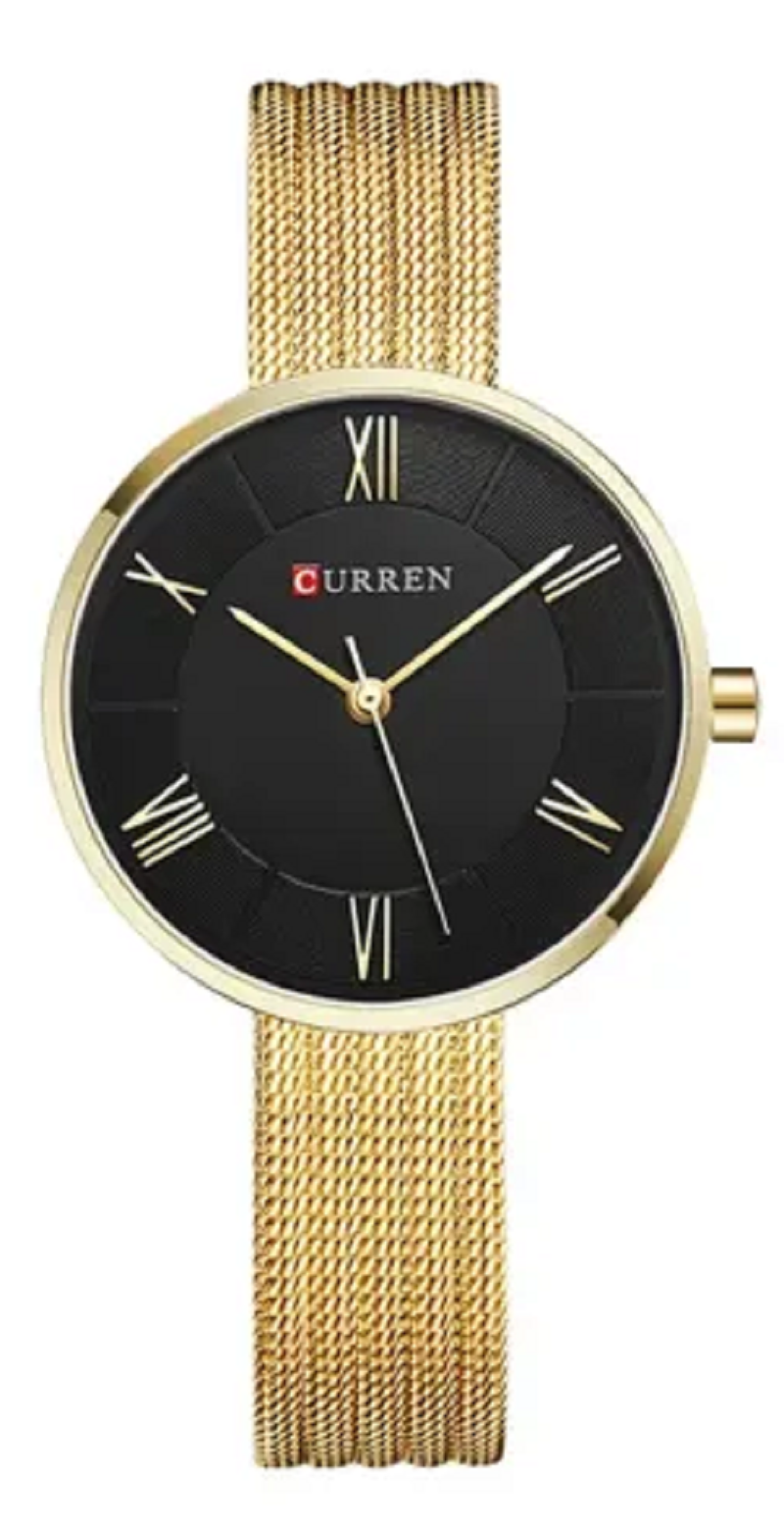 CURREN C9020SL Classic Chain Watch for Women – Gold & Black