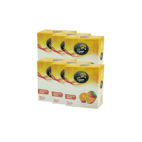 Tiger Super Dotted Orange Flavoured Condoms 6 Packets (18 Pcs)