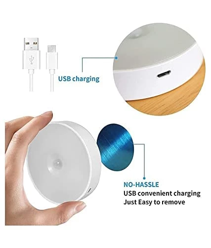 Wireless Motion Sensor Led Wall Night Light With Usb Charging Stick Lamp