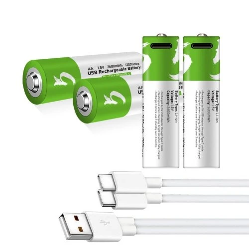 [Original] USB Type-C Fast Charging Rechargeable Battery AA 1.5V (4 piece Battery)