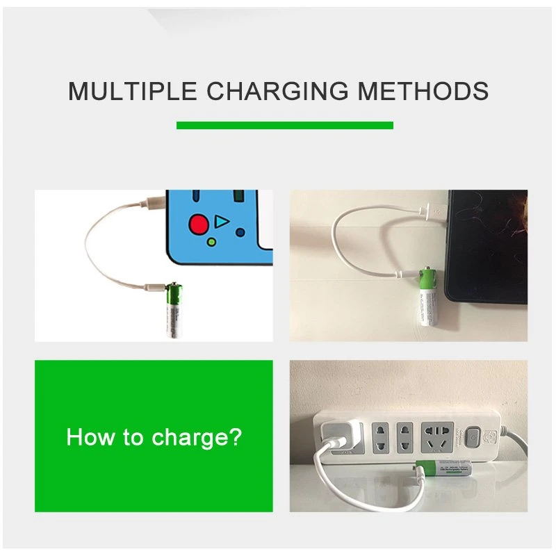 [Original] USB Type-C Fast Charging Rechargeable Battery AA 1.5V (4 piece Battery)