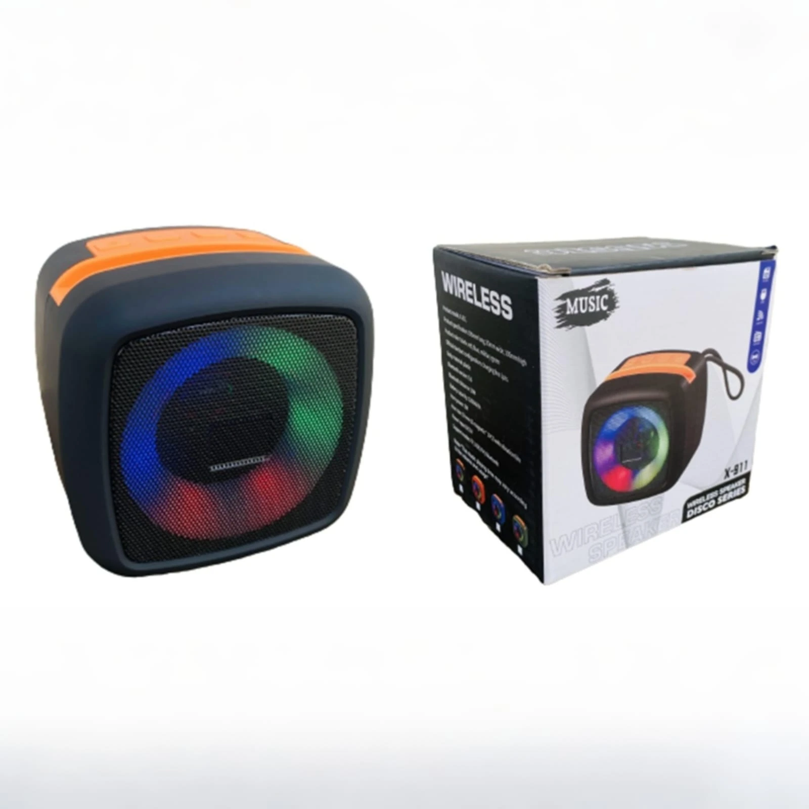 X-911 Wireless Portable Mini Speaker with Bluetooth FM Radio TF Memory Card Reader and USB Pen Drive