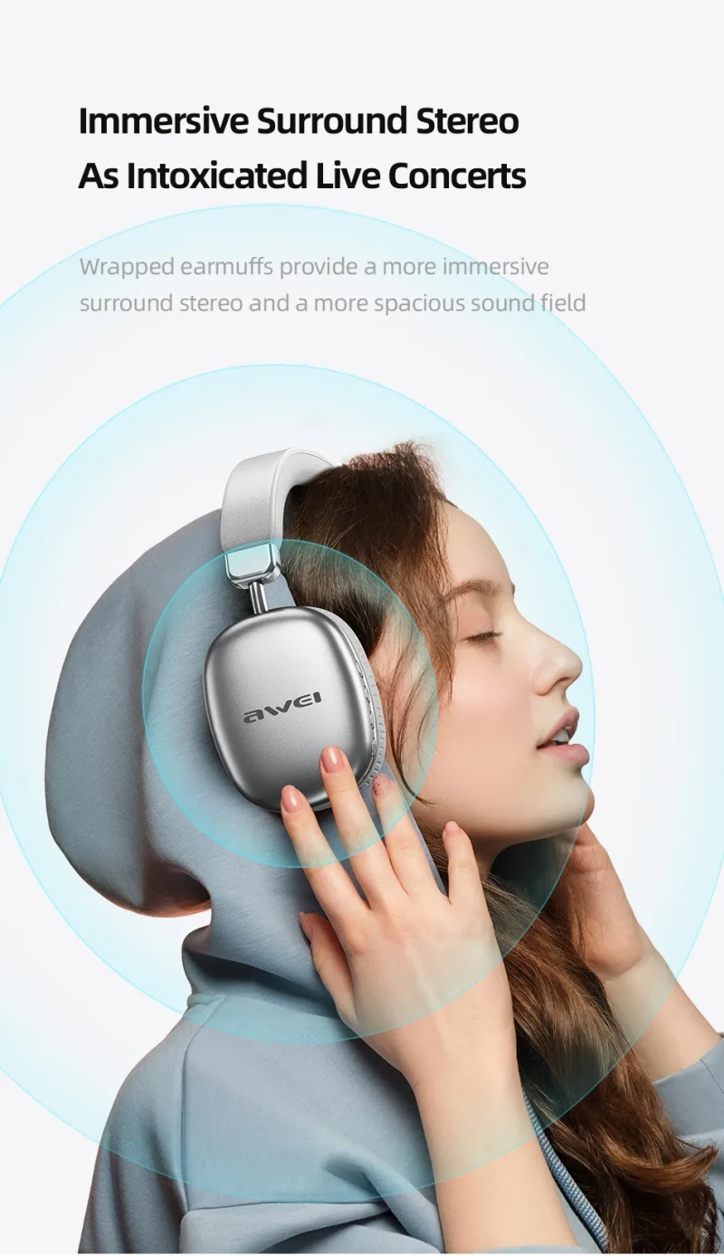 Awei AT8 Bluetooth Wireless Headphones (6 Month Warranty)