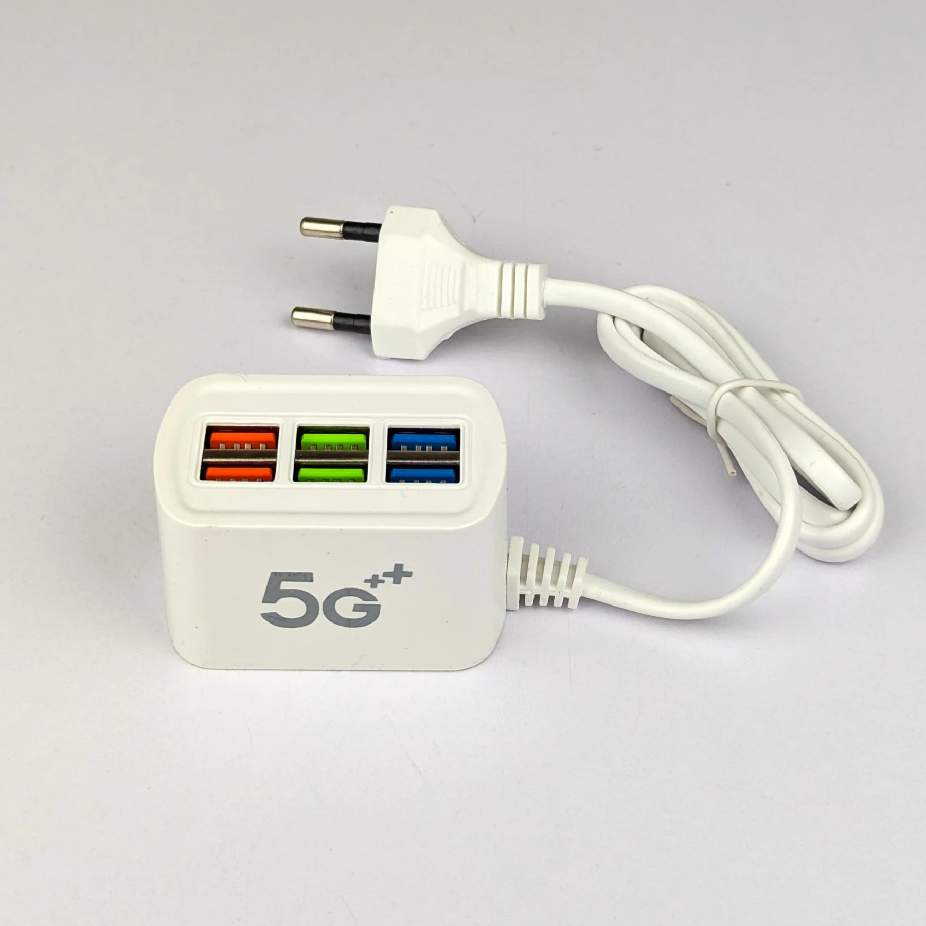6-in-1 Charging Solution: 6U Multi-Port Charger with 3-in-1 Fast Cable