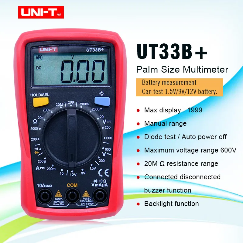UNI-T UT33B+ Digital Multimeter (Palm Size)
