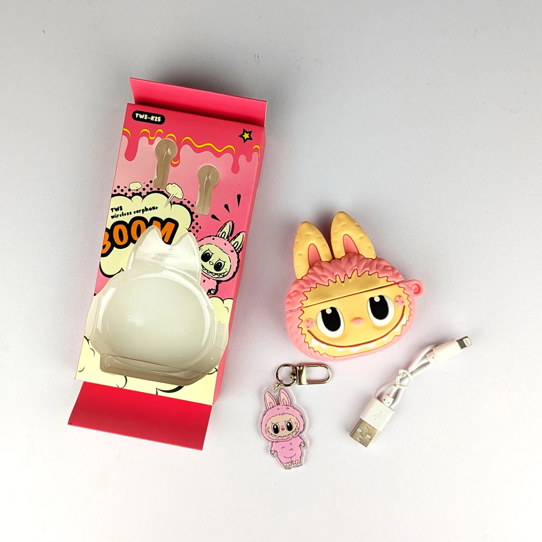Cute Cartoon 3D Silicone Protective Shell Hard Box Earphones Labubu In-ear Earbuds Wireless Blue Tooth Headset TWS Headphones