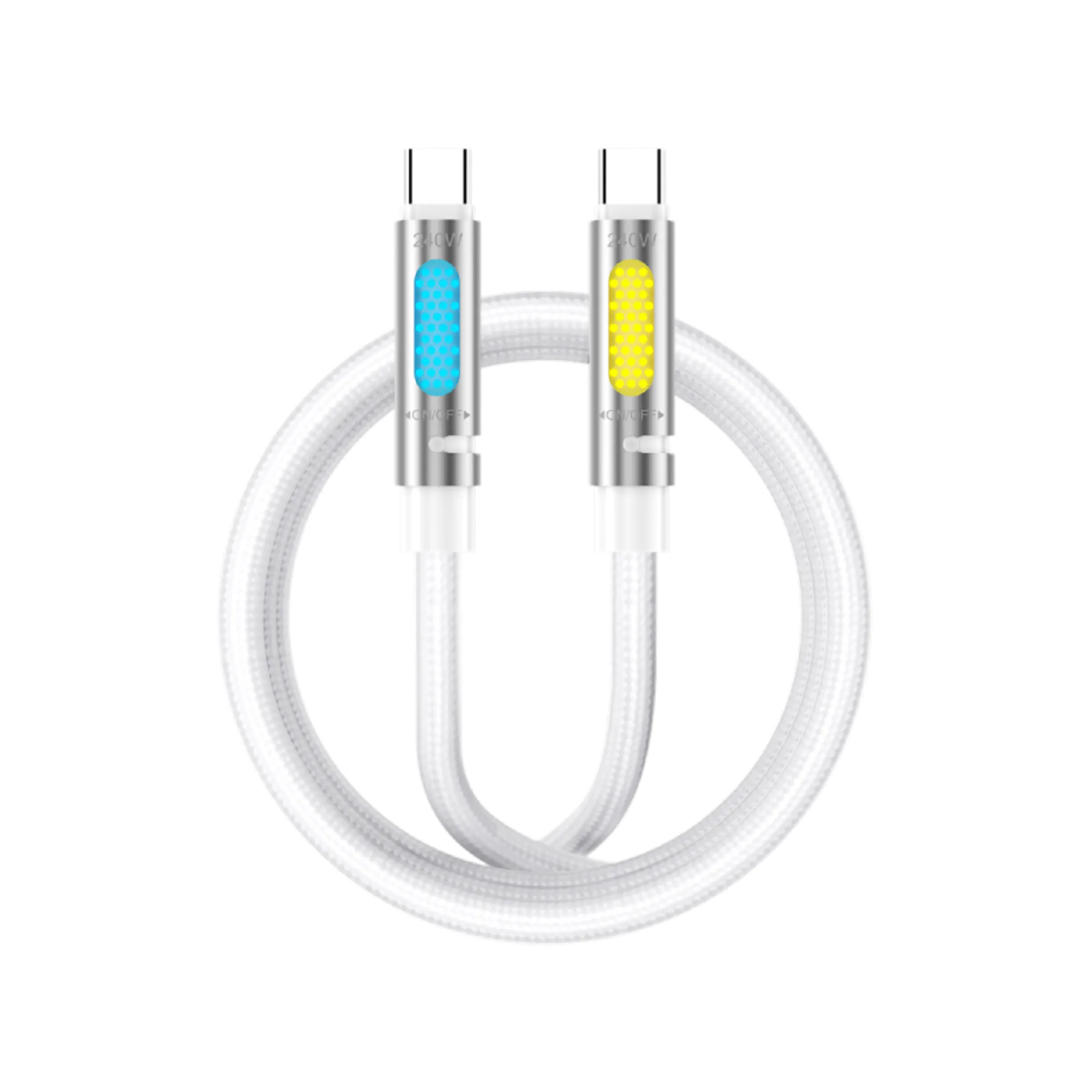 BWOO BO-X325C-C 240W 1.2M Type-C RGB Charging Cable