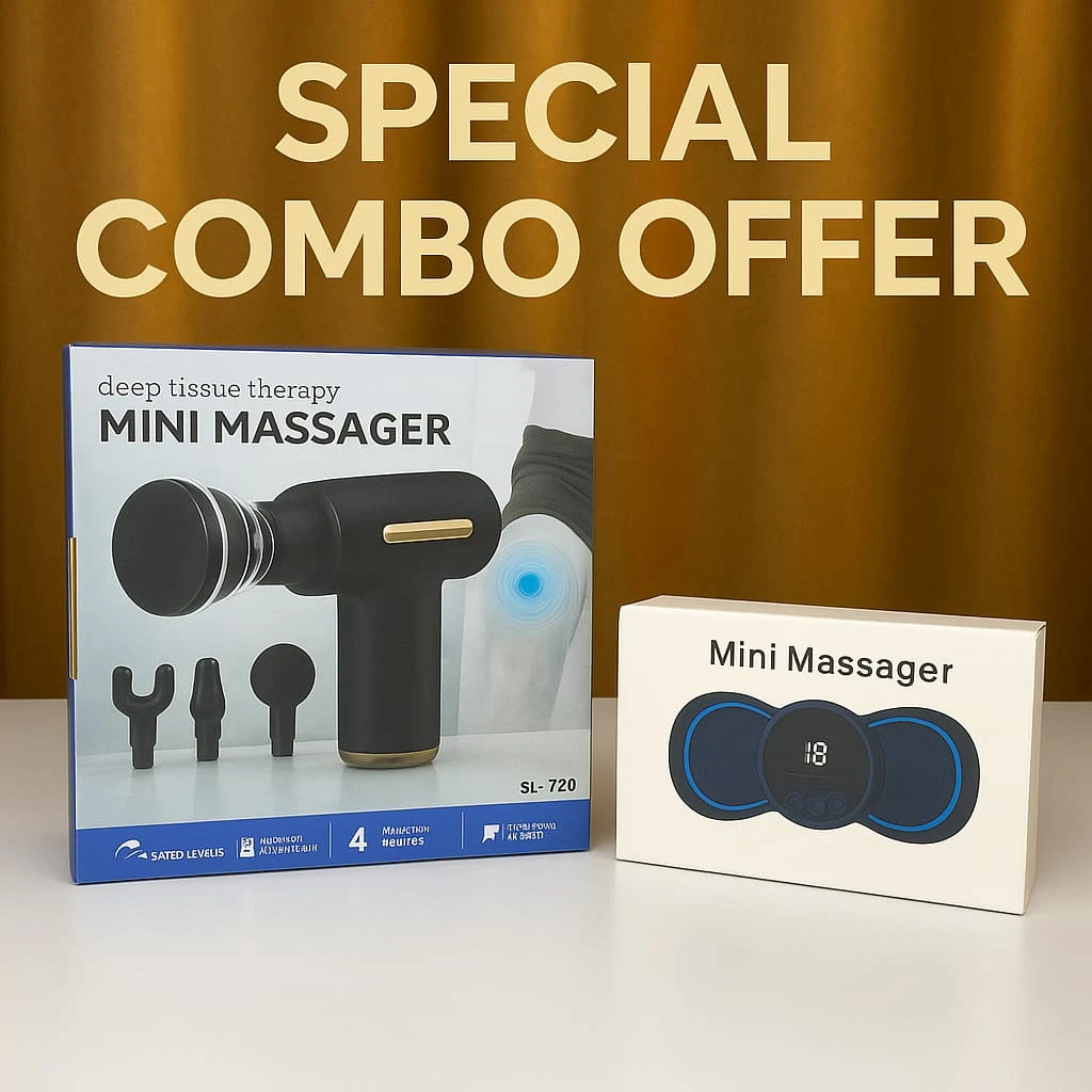 ?Mini Rechargeable Deep Tissue Therapy Massager SL-720 & Smart Mini Neck Massager Portable Electronic Stick Double Special Combo??