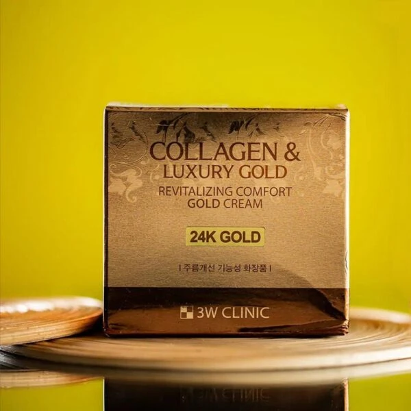 3W Clinic Collagen & Luxury Gold Revitalizing Comfort Moisture 24K Gold Cream 100ml (Korea)
