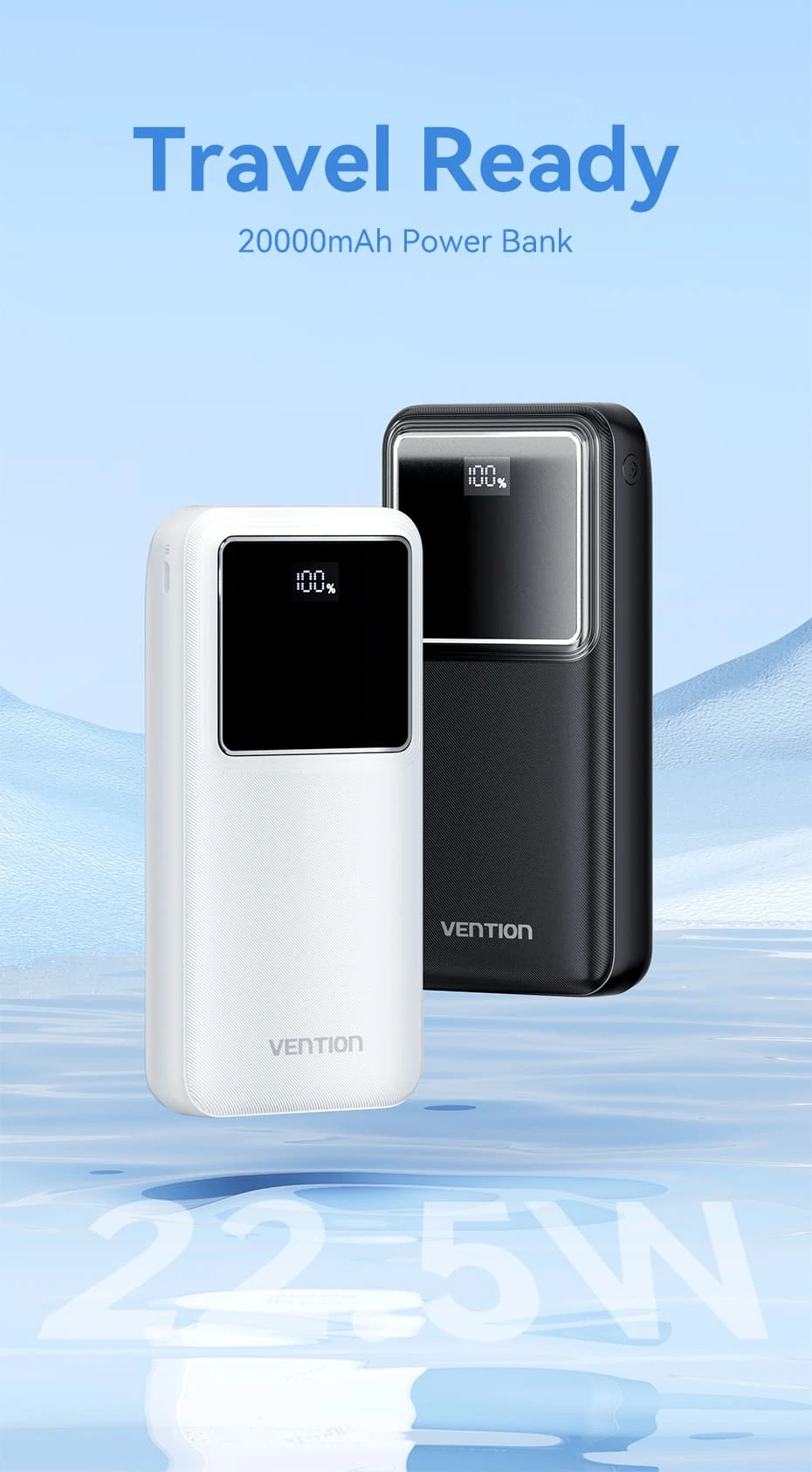 Vention FHLW0 22.5W 20000mAh Power Bank -WHITE