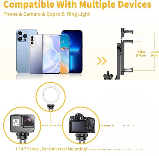 {K-28}Long Video Stand Cum Selfie Stick Tripod with Remote - 360° Rotation Phone Stand with Wireless Remote Control, without light