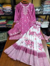 Readymade Embroidery Cotton Three Piece