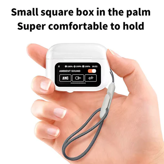 ANC Earbuds Touch Screen Display (White)