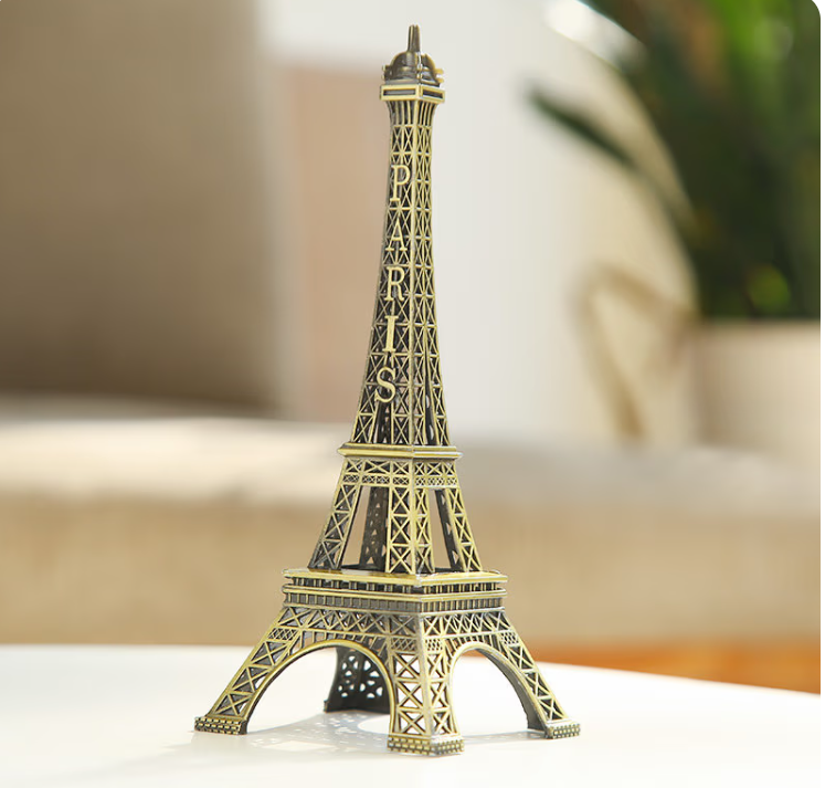 World Map 3D Rotating Glove Decoration Gift-Silver & Eiffel Tower Metal Showpiece Decoration Gift