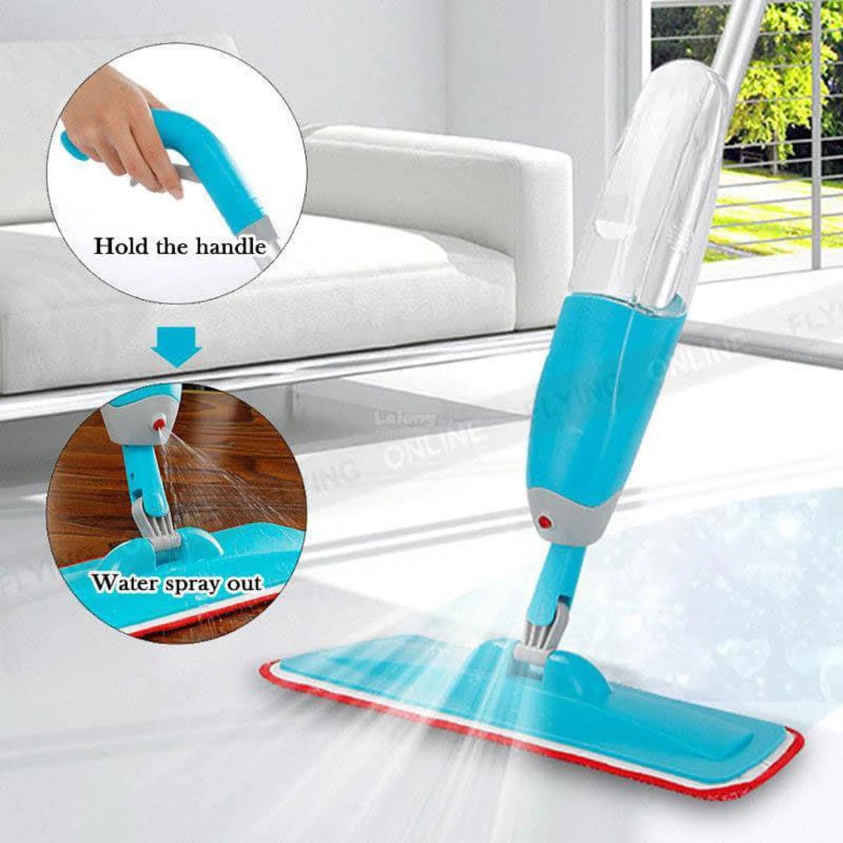 Proclean Spray Mop for Floor Cleaning Wet & Dry Mop , 360 Degree Microfiber Dust Floor Mop with a Refillable Bottle Include 2 Microfiber Reusable Pads _SM-1770
