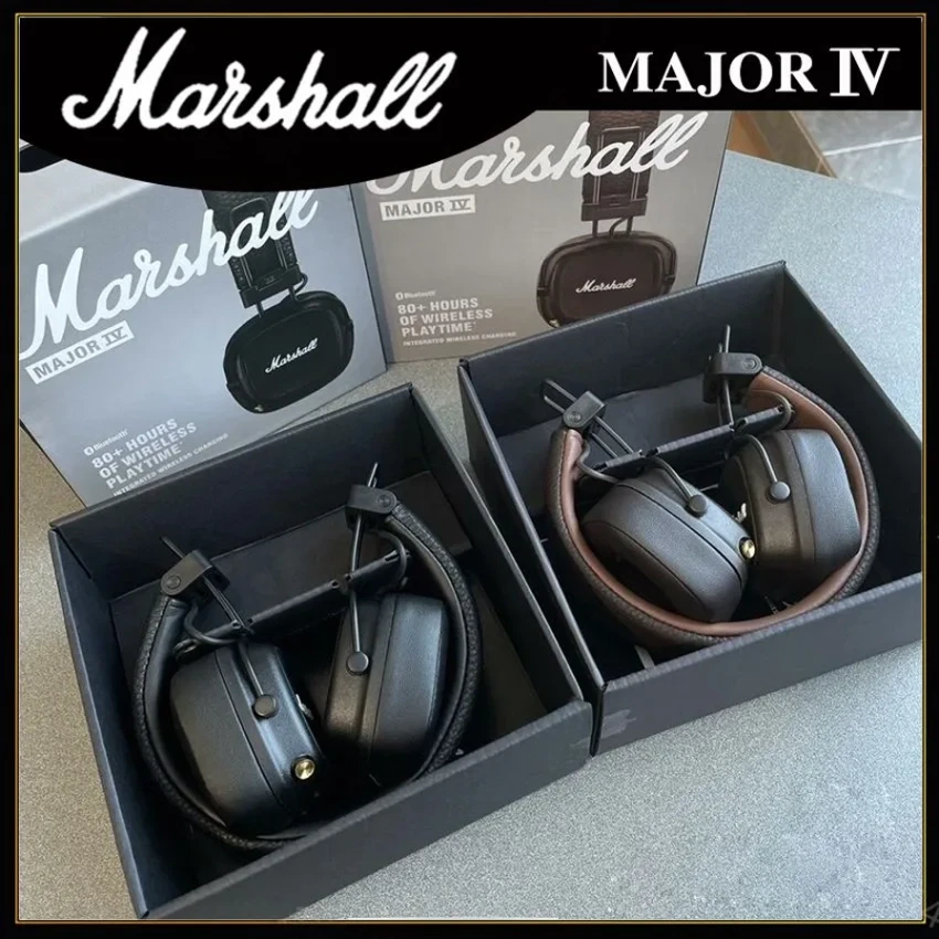 Marshall Major IV 4 Wireless Bluetooth Headphones Classic Earphones Deep Bass Foldable Pop Rock Retro Music Microphone Headset Master Copy