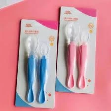 Applebear 2pcs Set Baby Feeding Spoon - Soft Silicone Spoon 2pcs Set - Multicolor Available