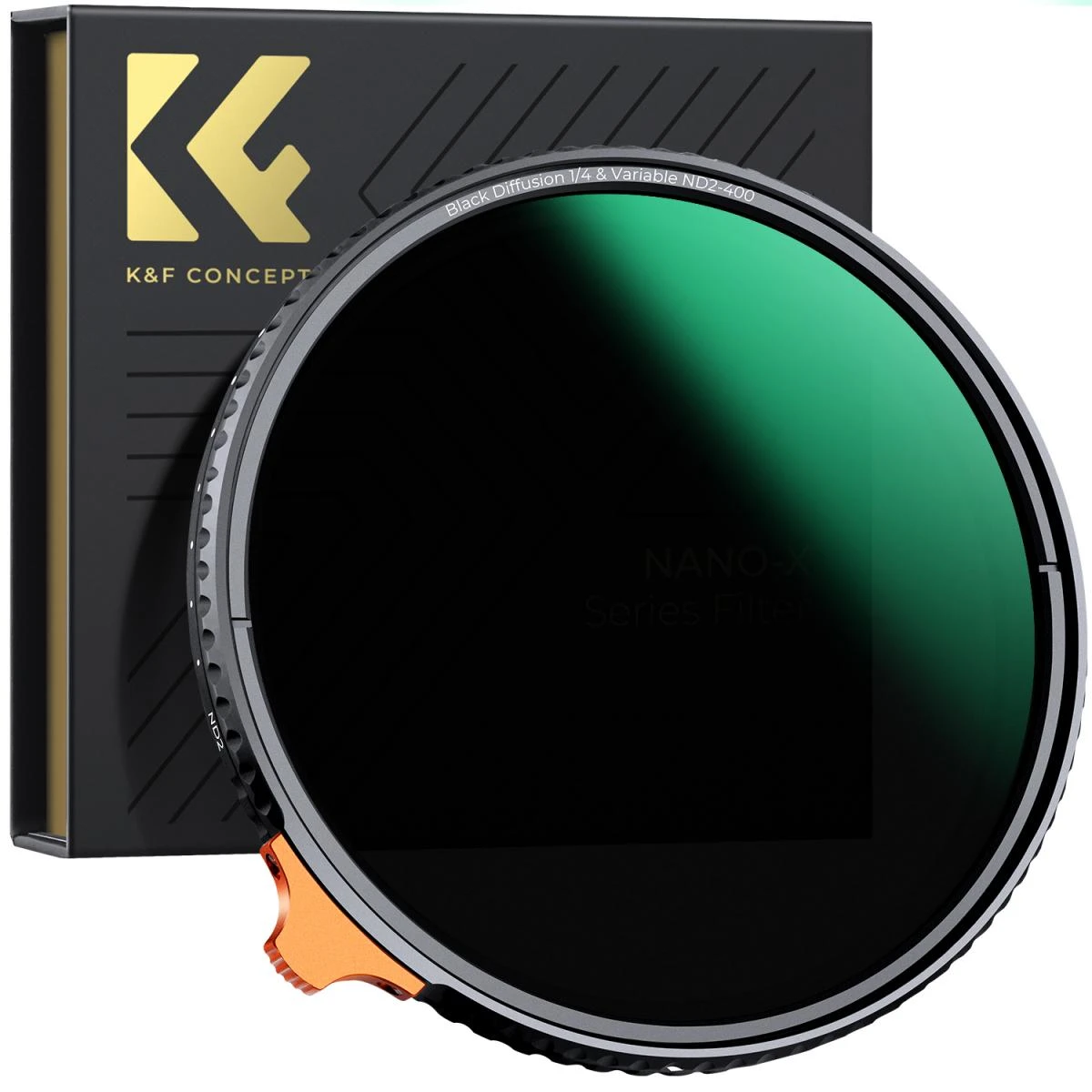 K&F CONCEPT 82mm Black Diffusion Mist 1/4 ND2-400 Filter KF01.2024