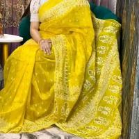 Half Silk Handprited Sarees